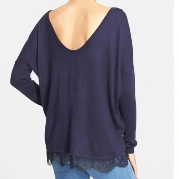 JOIE EUC Yael Eyelash Lace Hem Boxy Sweater - Picture 3 of 10